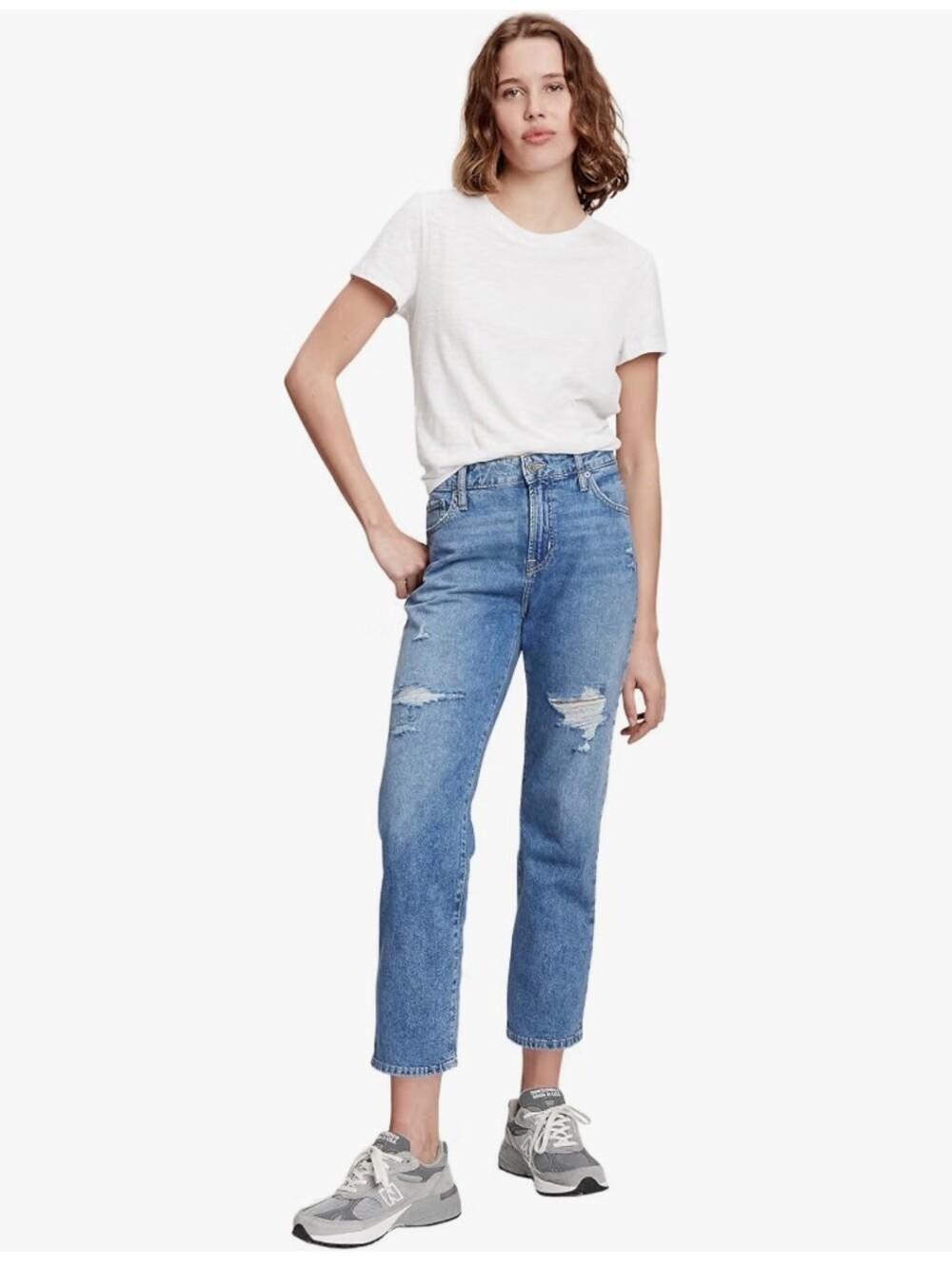 GAP Womens V-Slim Boyfriend Med Lucy Dest Jeans